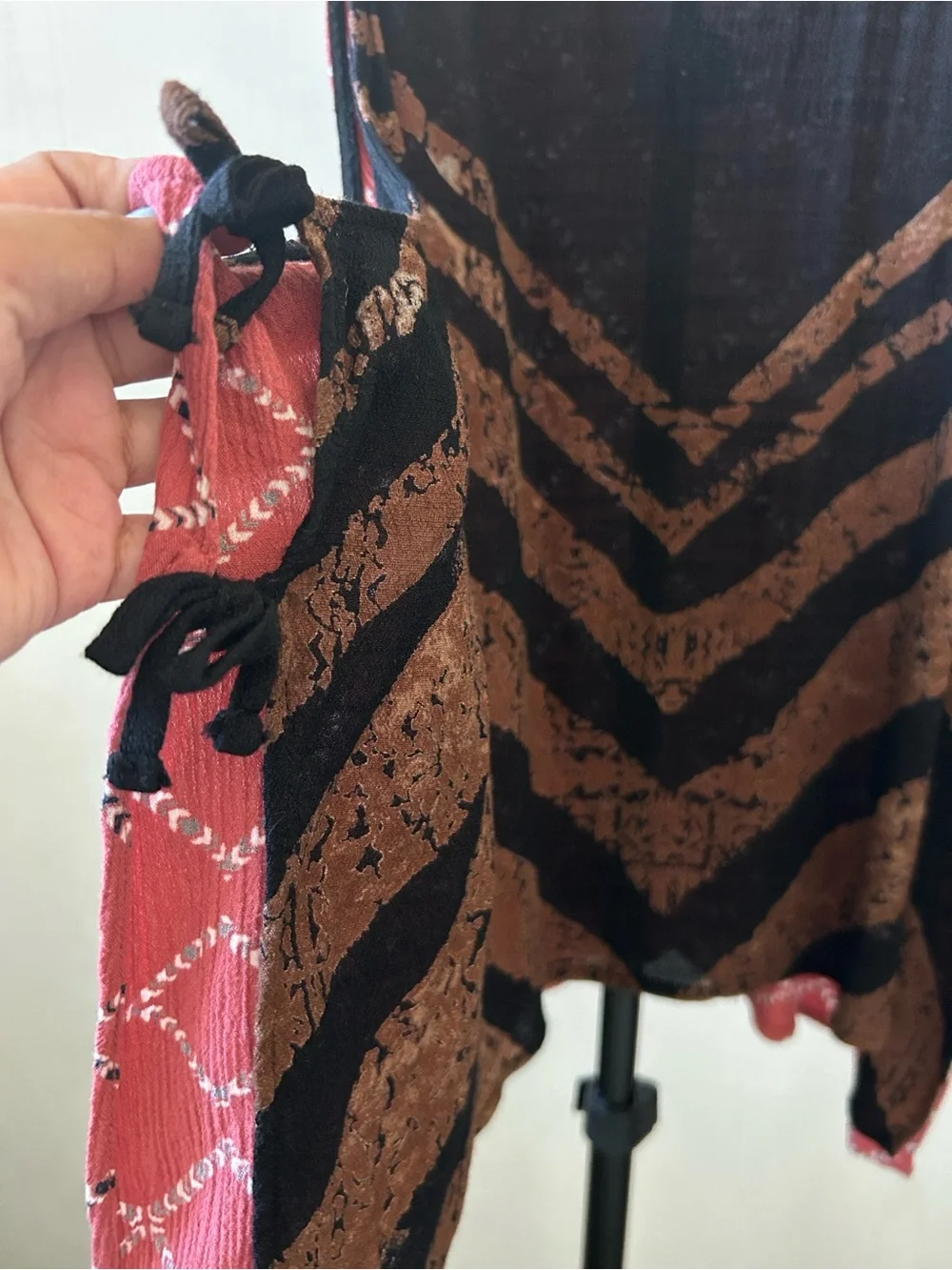 Free People Black and Rust Chevron Tank